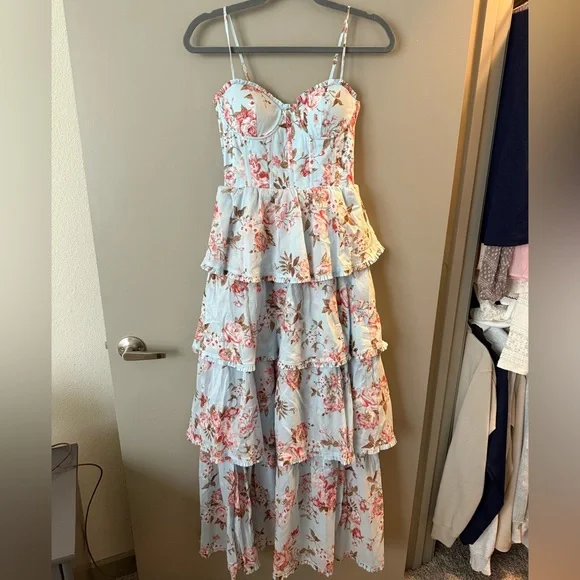 Altar’d State Floral Ruffle Tiered Maxi Dress - Picture 1 of 5